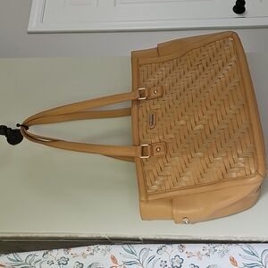 Longaberger woven leather large bag purse Used